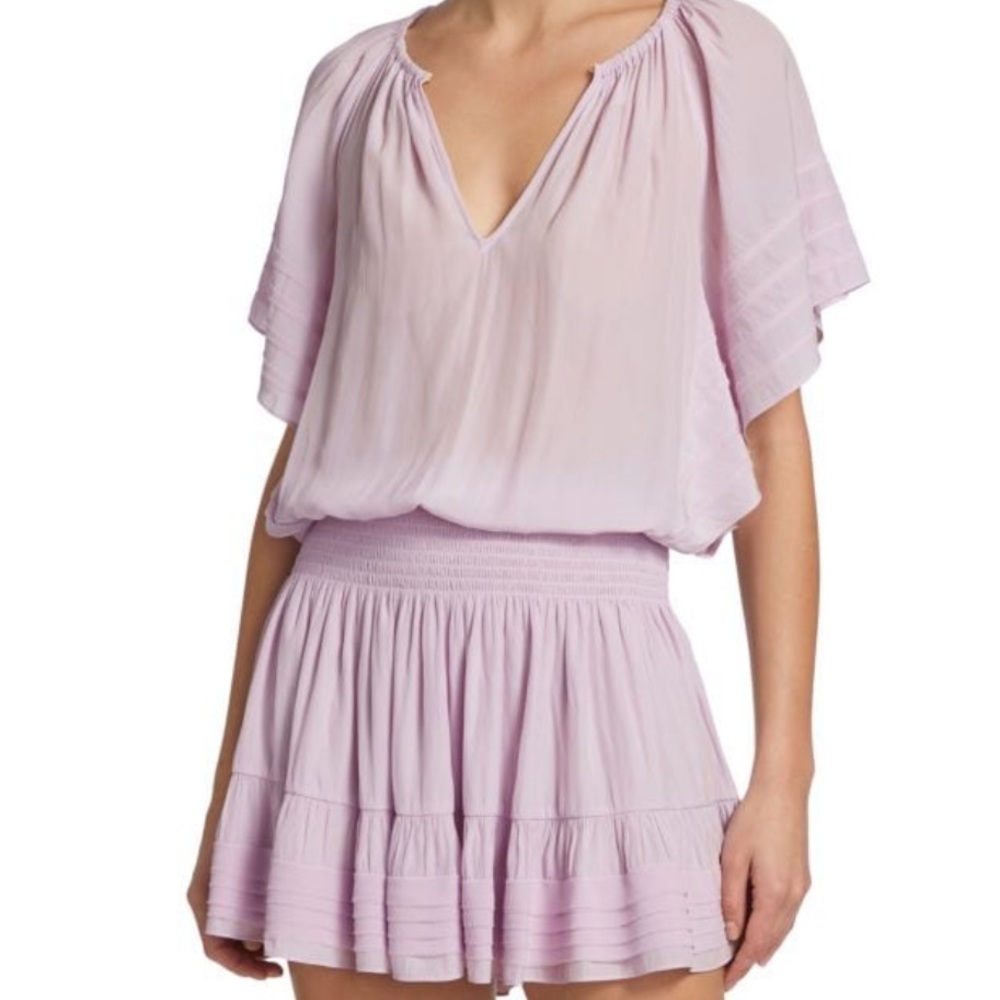 RAMY BROOK
Jane Short-Sleeve Smocked
Minidress  Lavender Size S Gorgeous on!!